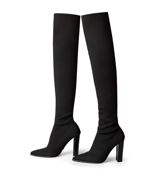 Botas de Tacon Tony Bianco Lucca Black Sock Knit 10.3cm Negras | AARWC57055