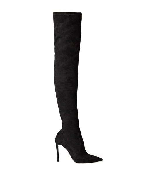Botas de tacón de aguja Tony Bianco Avah Black Stretch Gamuza 10.5cm Negras | EARVG14062