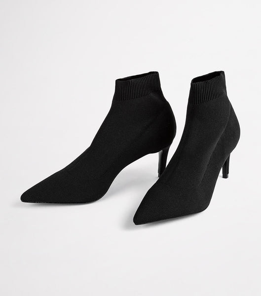 Botas de tacón de aguja Tony Bianco Gwen Black Sock Knit 6.5cm Negras | AREAH30037