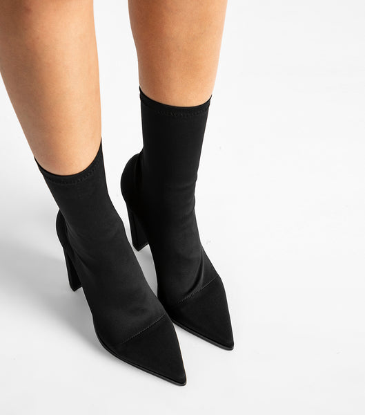 Botas elásticas Tony Bianco Lila Black Lycra 10.3cm Negras | SARVO32802