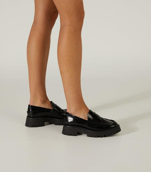 Loafers Tony Bianco Brooklyn Black Hi Shine 4.5cm Negras | ARJZR84993