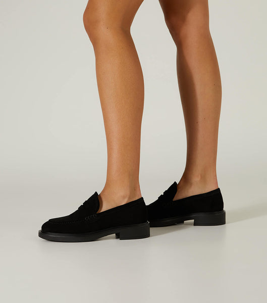 Loafers Tony Bianco Cherish Black Gamuza 4.5cm Negras | YARVQ89736
