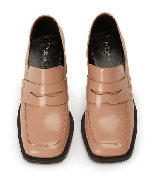 Loafers Tony Bianco Lomax Latte Hi Shine 6.5cm Beige | YARGT76918