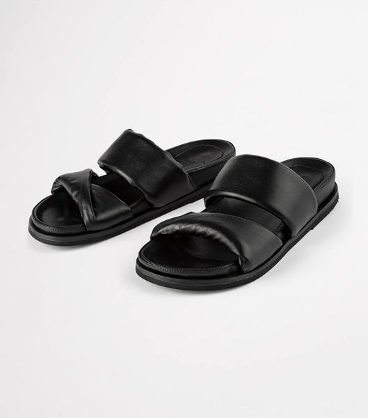 Sandalias Planas Tony Bianco Henry Black Nappa 3.5cm Negras | ARIIZ16021
