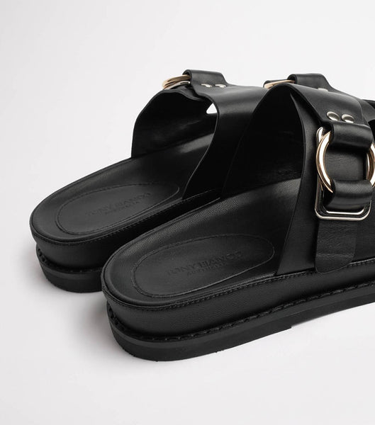 Sandalias Planas Tony Bianco Hunter Black Como 3.5cm Negras | UARND58830
