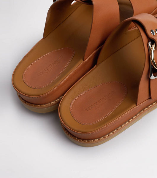 Sandalias Planas Tony Bianco Hunter Tan Como 3.5cm Marrones | GAREC56784