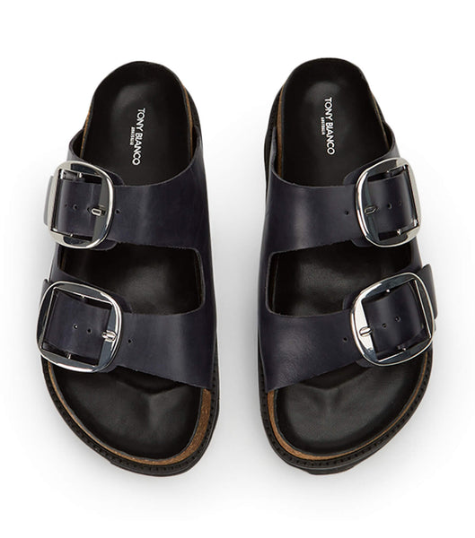 Sandalias Planas Tony Bianco Marty Black Wax Negras | BARSD36717