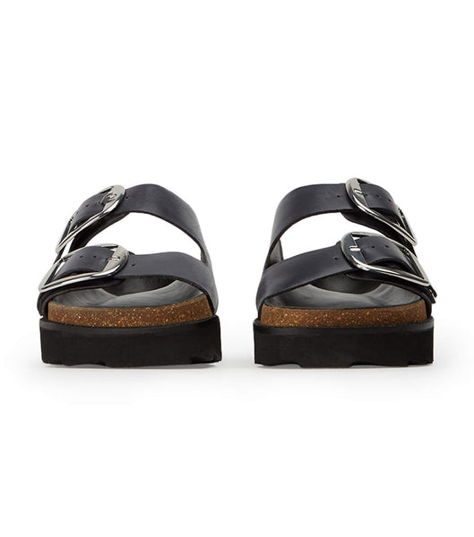 Sandalias Planas Tony Bianco Marty Black Wax Negras | BARSD36717