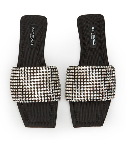 Sandalias Tony Bianco Ellery Crystal/Black 1.5cm Negras | PARER22998
