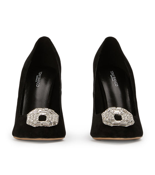 Tacones Brillantes Tony Bianco Alison Black Gamuza 10.5cm Negras | ZARMJ57856