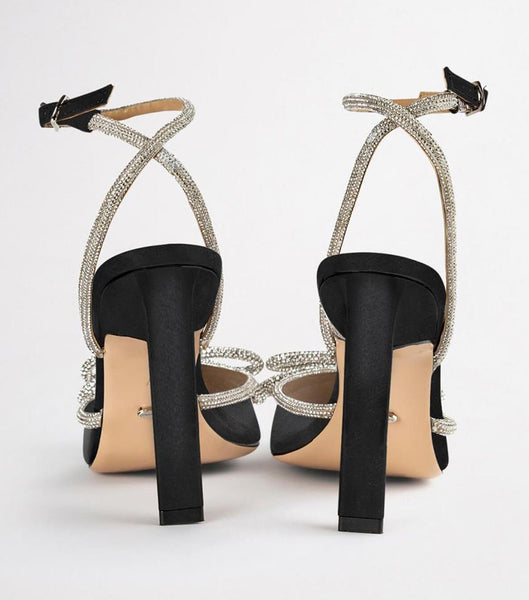 Tacones Brillantes Tony Bianco Elsie Black Satin 10.5cm Negras | ARNZX75540
