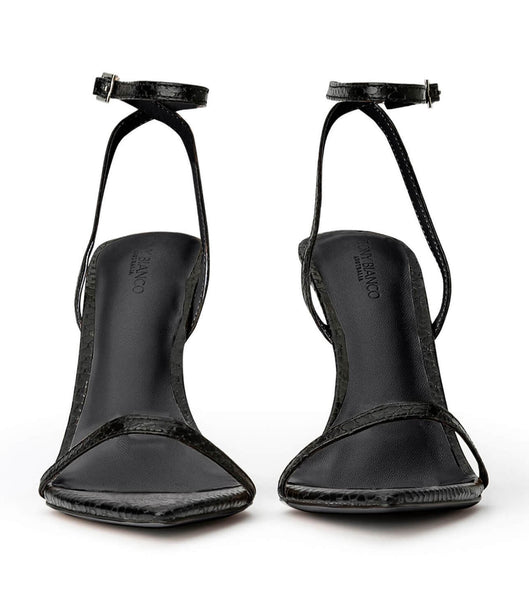 Tacones Brillantes Tony Bianco Myra Black Snake 10.5cm Negras Serpent | ARXBR28666