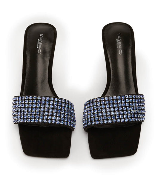 Tacones bajos Tony Bianco Amos Blue Crystal/Black Gamuza 6.5cm Azules Negras | XARGW19855