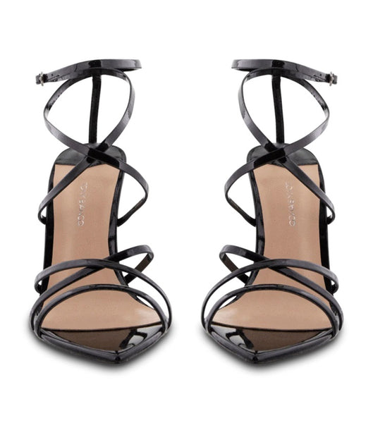 Tacones con tiras Tony Bianco Marcy Black Charol 10.5cm Negras | MARHR97321