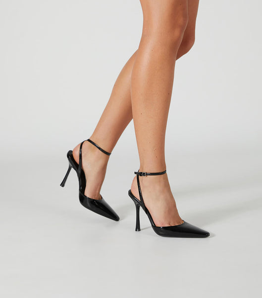 Tacones de aguja Tony Bianco Eden Black Hi Shine 10.5cm Negras | PARQX41310