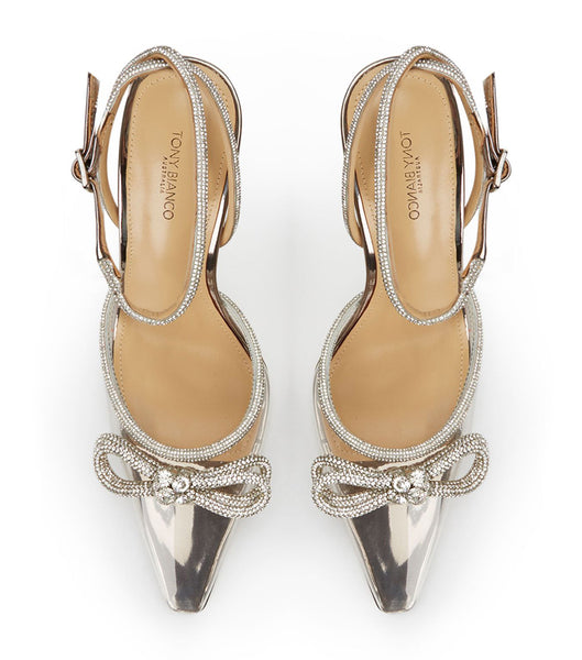 Tacones de aguja Tony Bianco Eros Clear Vinylite/Gunmetal Shine 10.5cm Gris | ARJVR37813