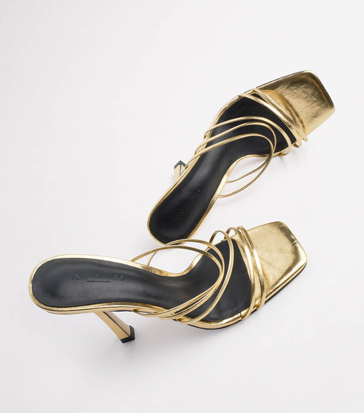 Tacones de aguja Tony Bianco Foxie Gold Foil 10.5cm Doradas | ARJBT49636