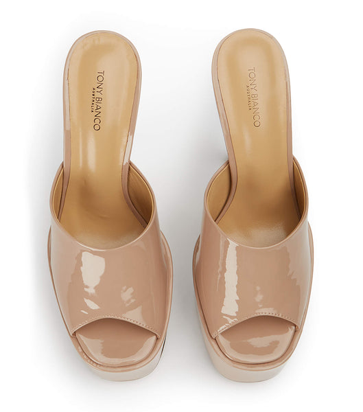 Tacones de aguja Tony Bianco Jordyn Coco Charol 15cm Beige | ARCVG99157