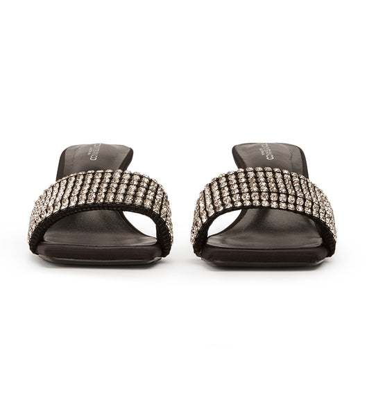 Tacones de evento Tony Bianco Amos Crystal/Black Gamuza 6.5cm Negras | ARJZR12514