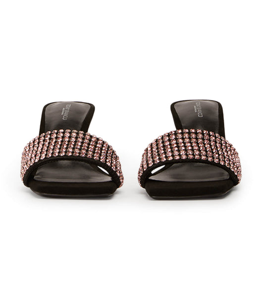 Tacones de evento Tony Bianco Amos Pink Crystal/Black Gamuza 6.5cm Rosas Negras | PARER71523