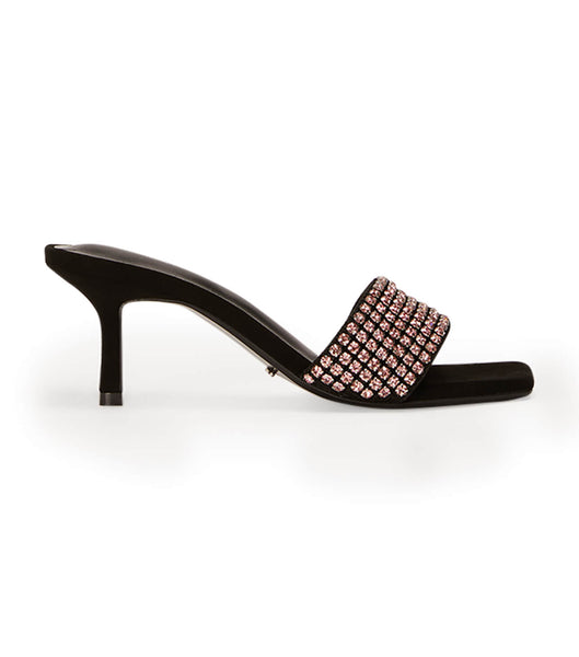 Tacones de evento Tony Bianco Amos Pink Crystal/Black Gamuza 6.5cm Rosas Negras | PARER71523