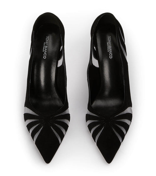 Tacones de evento Tony Bianco Arrow Black Gamuza 10.5cm Negras | MARFT85350
