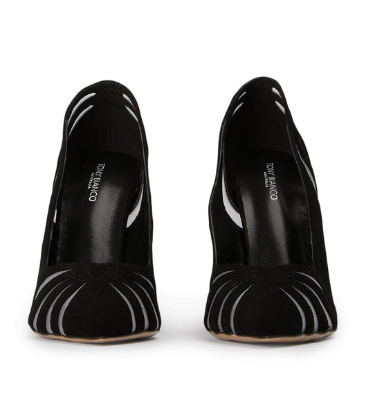 Tacones de evento Tony Bianco Arrow Black Gamuza 10.5cm Negras | MARFT85350