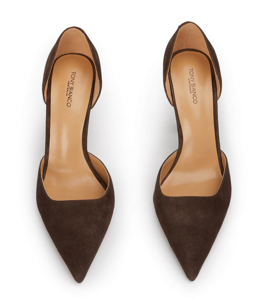 Tacones de evento Tony Bianco Gala Espresso Gamuza 10cm Chocolate | SARVO25780