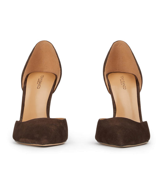 Tacones de evento Tony Bianco Gala Espresso Gamuza 10cm Chocolate | SARVO25780