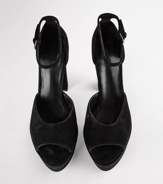 Tacones de evento Tony Bianco Jayze Black Gamuza 14cm Negras | FARHY73985