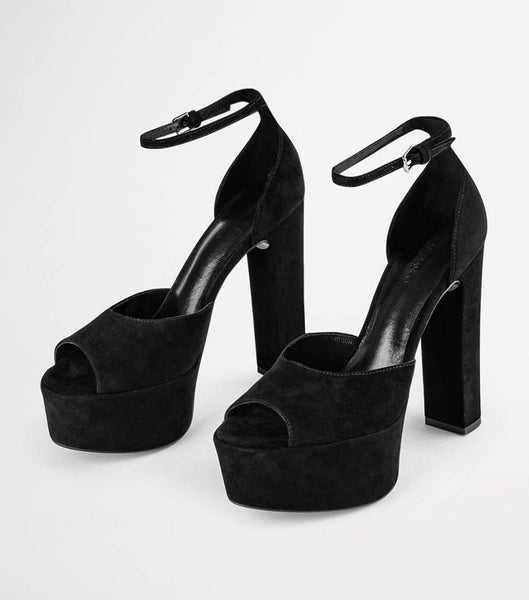 Tacones de evento Tony Bianco Jayze Black Gamuza 14cm Negras | FARHY73985