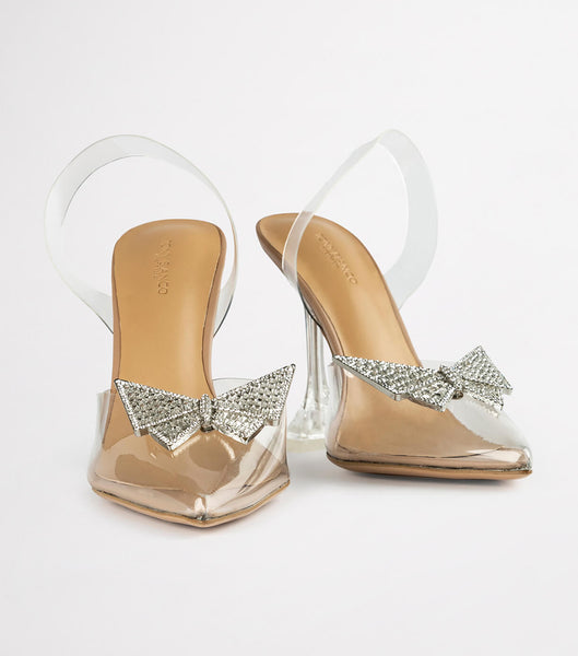 Tacones de evento Tony Bianco Laos Clear Vinylite 10.3cm Plateadas | BARSD29761