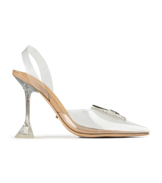 Tacones de evento Tony Bianco Laos Clear Vinylite 10.3cm Plateadas | BARSD29761