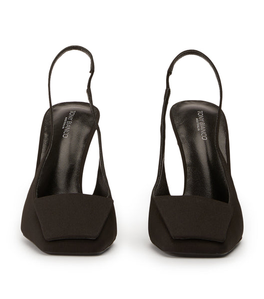 Tacones de evento Tony Bianco Rue Black Crepe 10.5cm Negras | FARUI11200