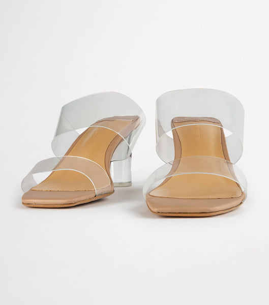 Tacones de evento Tony Bianco Sabelle Clear Vynalite/Skin Capretto 6.5cm Arena | ARJZR34679
