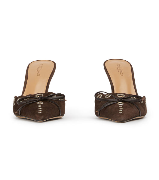 Tacones de evento Tony Bianco Shae Espresso Gamuza 8cm Chocolate | QARWA45026