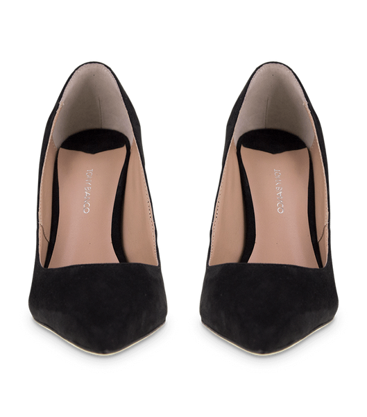 Zapatos Court Tony Bianco Lotus Black Kid Gamuza 10.3cm Negras | SARNY51031