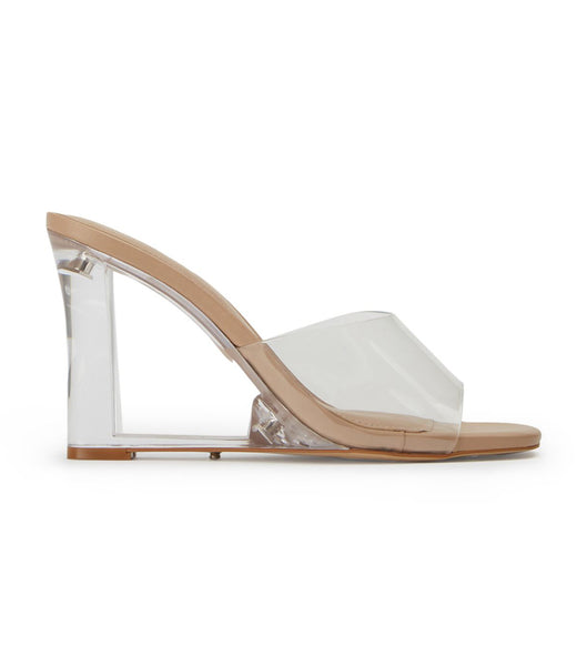 Zapatos Cuña Tony Bianco Alessi Clear Vinylite/Skin 10cm Arena | ARCIF53888