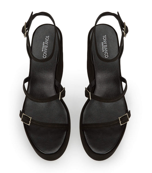 Zapatos Cuña Tony Bianco Vale Black Phoenix 13cm Negras Rojas | BARSO22688
