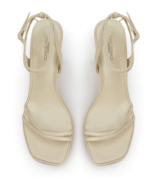 Zapatos Tacon Bloque Tony Bianco Dandy Vanilla Capretto 11.5cm Amarillo Claro | YARVQ38705