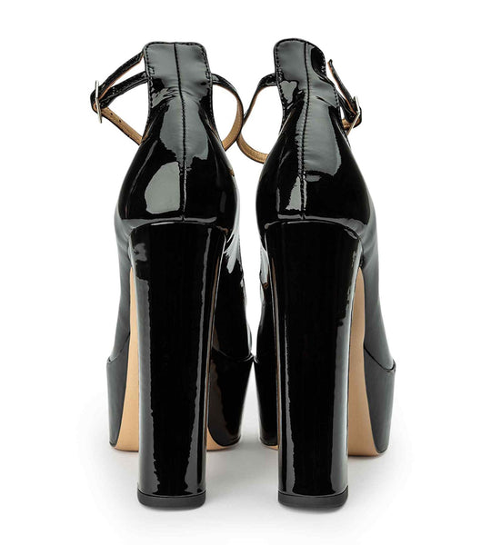 Zapatos Tacon Bloque Tony Bianco Jaguar Black Charol 14cm Negras | ARXBR12995