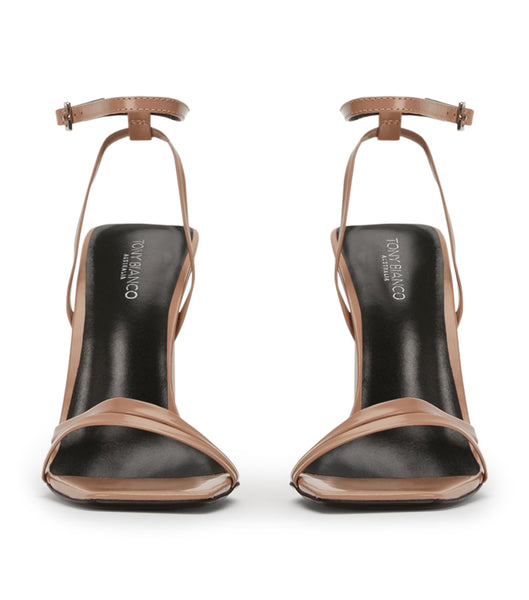 Zapatos Tacon Bloque Tony Bianco Nix Latte Hi Shine 10.5cm Beige | AREAH77144