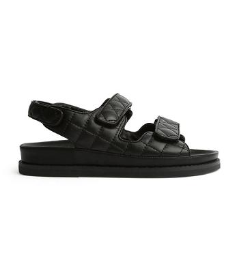 Sandalias de Diapositivas Tony Bianco Hiranni Black Sheep Nappa 3.5cm Negras | YARGT13206