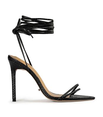 Tacones de evento Tony Bianco Millie Black Snake 10.5cm Negras Serpent | ARICD73259