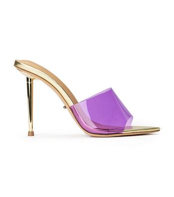 Tacones de evento Tony Bianco Mylo Purple Vinylite/Gold 10.5cm Moradas Doradas | ARQAV63423