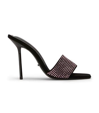 Tacones de evento Tony Bianco Naomi Pink Crystal/Black Gamuza 10.5cm Rosas Negras | ARJZR58573